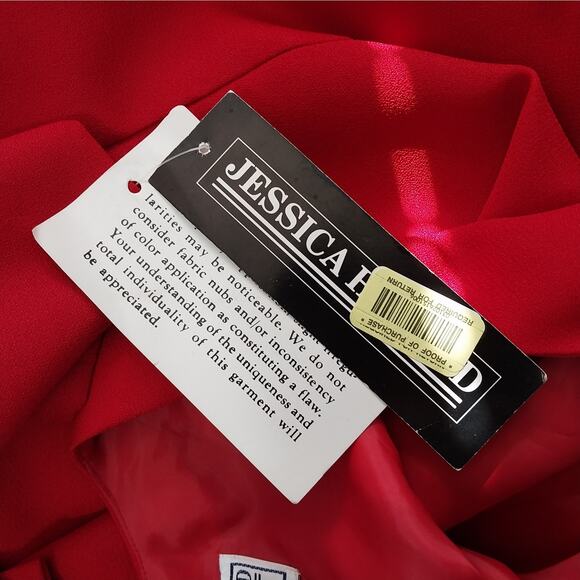 NWT! JESSICA HOWARD! RICH RED RIBBON TRIMMED 2 PC DRESS & JACKET SUIT SET! SZ 14 - Picture 9 of 10